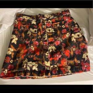 Floral button down skirt